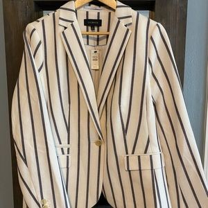 Talbots Navy striped Blazer Size 14